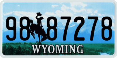 WY license plate 9887278