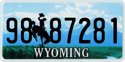 WY license plate 9887281