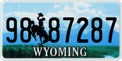 WY license plate 9887287
