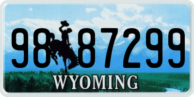 WY license plate 9887299