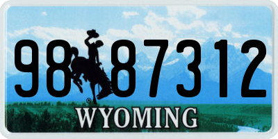 WY license plate 9887312