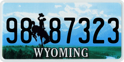 WY license plate 9887323