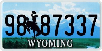 WY license plate 9887337