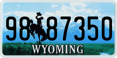 WY license plate 9887350