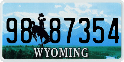 WY license plate 9887354