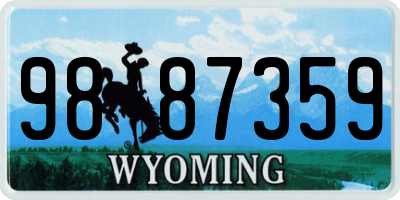 WY license plate 9887359