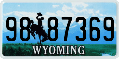 WY license plate 9887369