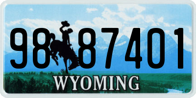 WY license plate 9887401