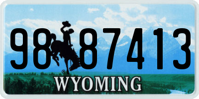 WY license plate 9887413