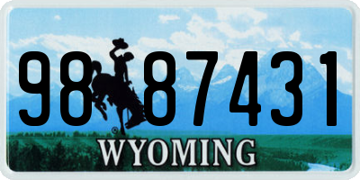WY license plate 9887431