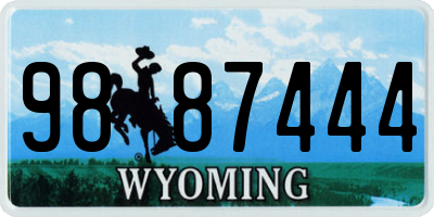 WY license plate 9887444