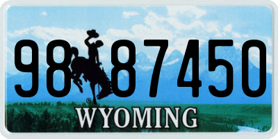 WY license plate 9887450