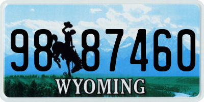 WY license plate 9887460