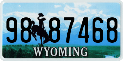 WY license plate 9887468