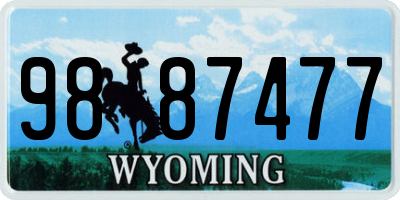 WY license plate 9887477