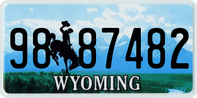 WY license plate 9887482