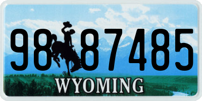 WY license plate 9887485