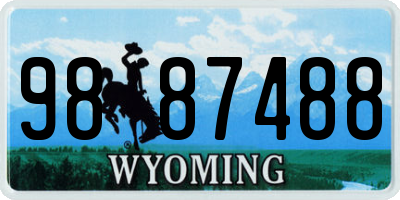 WY license plate 9887488