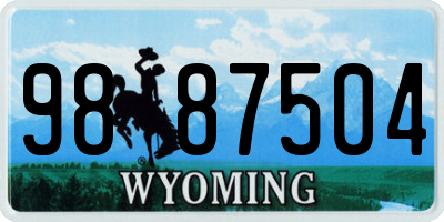 WY license plate 9887504