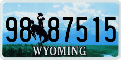 WY license plate 9887515