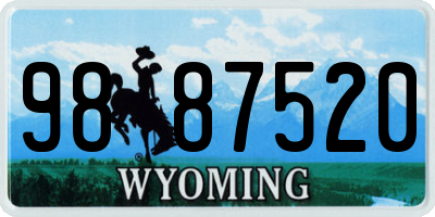 WY license plate 9887520