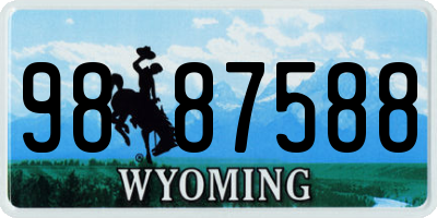 WY license plate 9887588