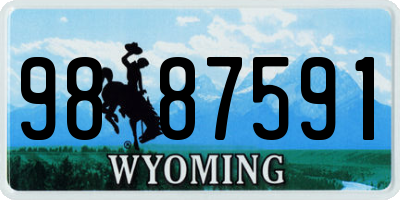WY license plate 9887591