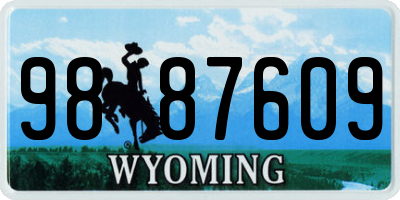 WY license plate 9887609