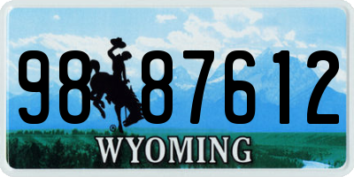 WY license plate 9887612