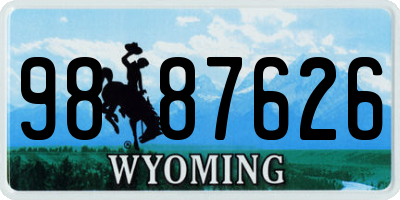 WY license plate 9887626