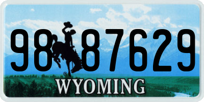 WY license plate 9887629
