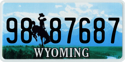 WY license plate 9887687