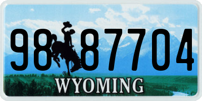 WY license plate 9887704