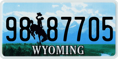 WY license plate 9887705