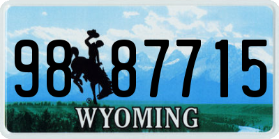 WY license plate 9887715