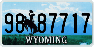 WY license plate 9887717