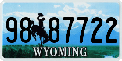 WY license plate 9887722