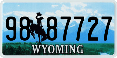 WY license plate 9887727