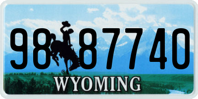 WY license plate 9887740