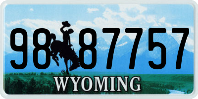 WY license plate 9887757