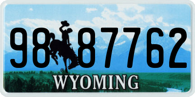WY license plate 9887762