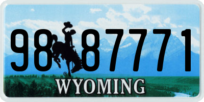 WY license plate 9887771