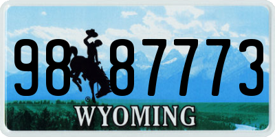 WY license plate 9887773