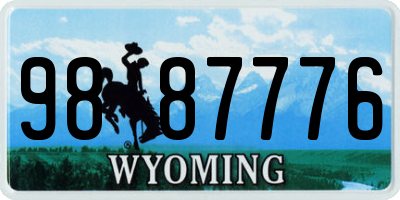 WY license plate 9887776