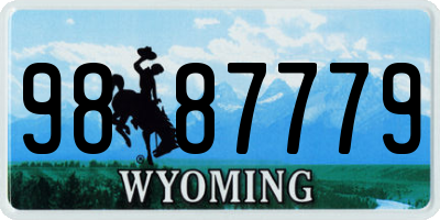 WY license plate 9887779