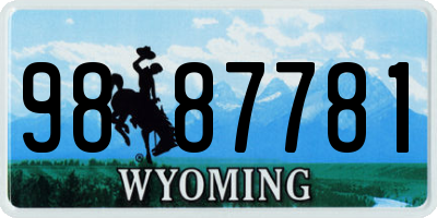 WY license plate 9887781