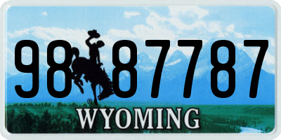 WY license plate 9887787