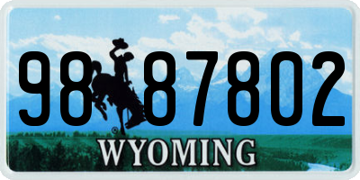 WY license plate 9887802