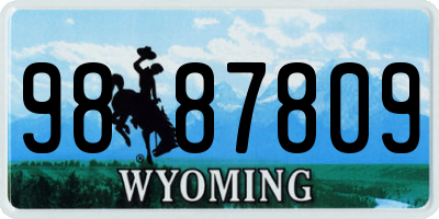 WY license plate 9887809