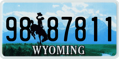 WY license plate 9887811